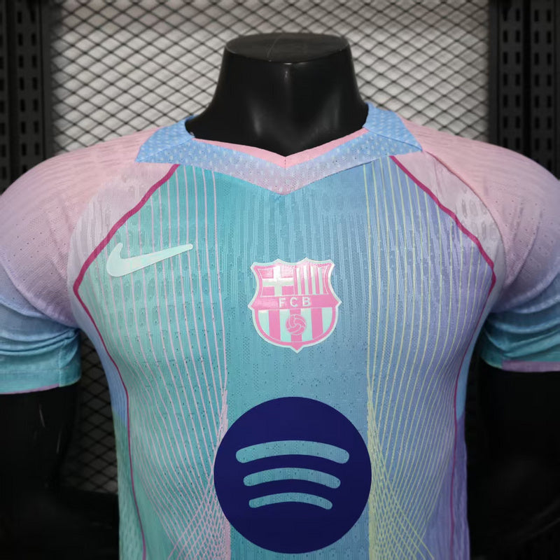 Tricou Barcelona Turcoaz Roz vedere 2 - Rojersey