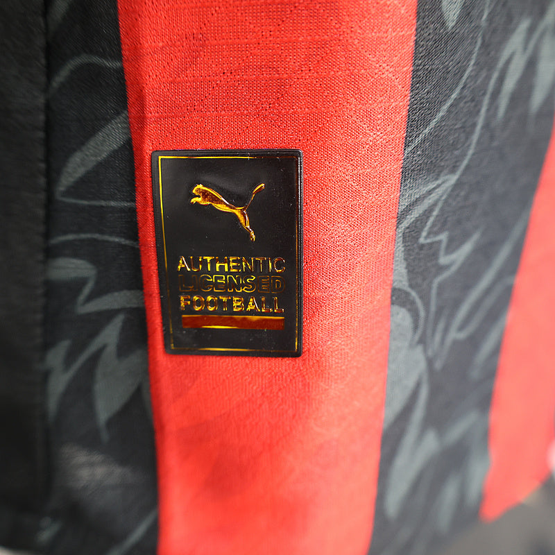 Tricou AC Milan Negru Rosu vedere 8 - Rojersey
